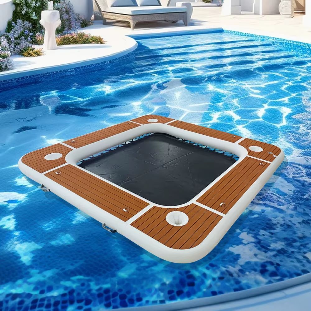 Convenient inflatable water hammock, mesh floating pool lounge chair ...
