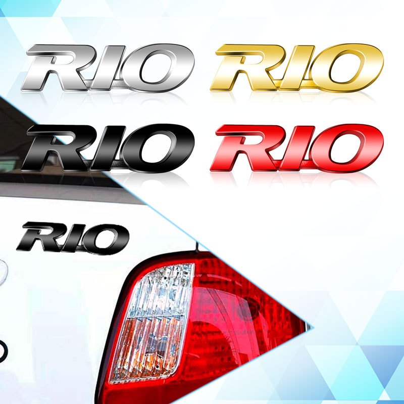Auto Accessories 3D Metal RIO Letter Emblem Car Rear Trunk Fender Badge ...