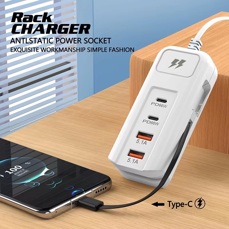 【Local Shipment】Multi Ports USB Charger PD 66W Fast Charging For IOS ...
