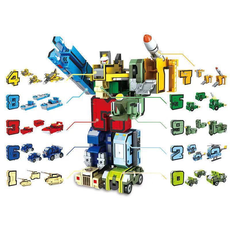 NIKO 10pcs Number Transformers Robot Toys DIY Early Educational ...