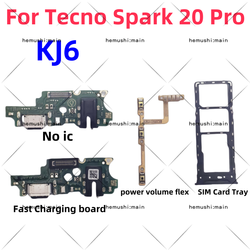 for-tecno-spark-20-pro-kj6-power-volume-flex-button-switch-usb-charger