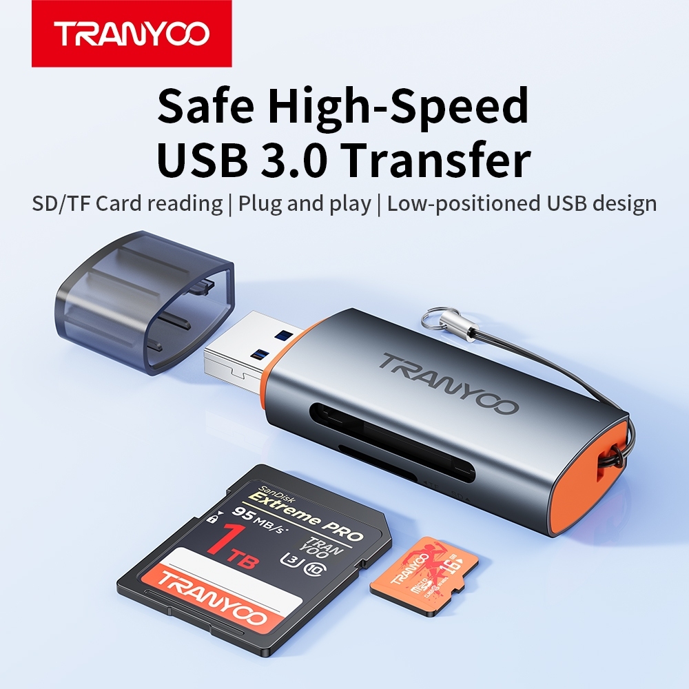Tranyoo EP2 2 in 1 USB Card Reader 3.0 TF+SD Micro Dual Card Reader USB ...