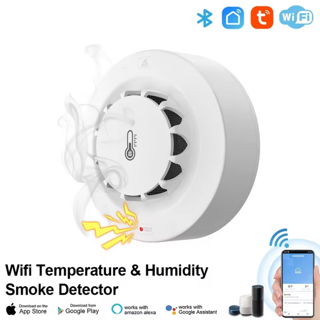 Tuya WiFi Smoke Alarm Temperature And Humidity Detection 3 In1 Fire ...