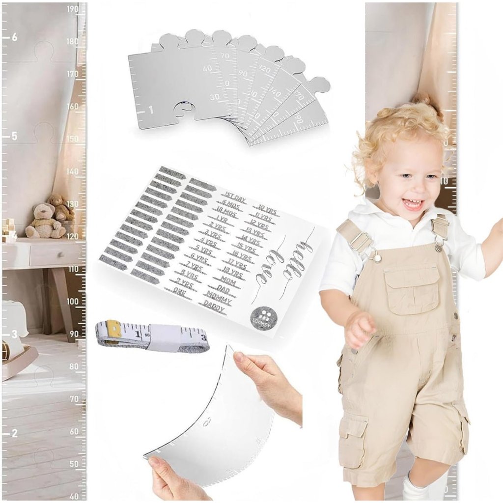 Household jigsaw mirror growth chart wall mirror growth chart stickers ...