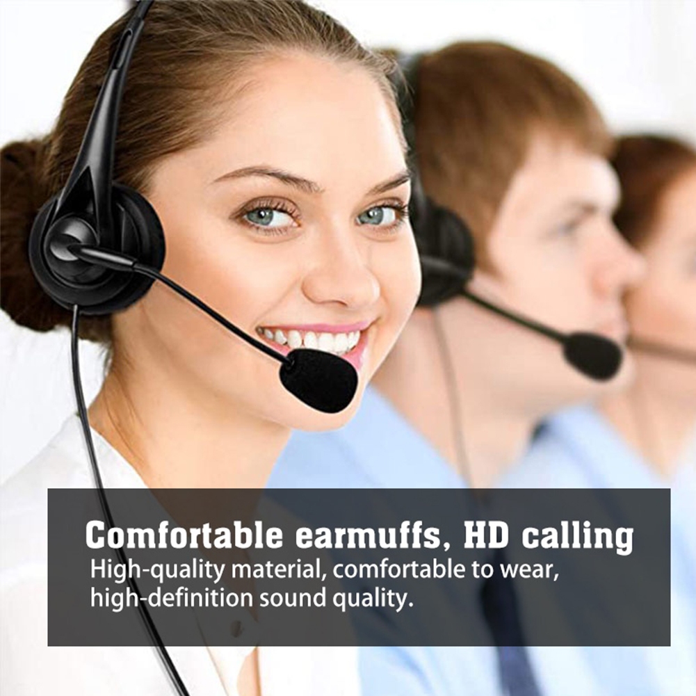 Call Center Headphone 3.5mm Wired Headset With Noise Cancellation ...