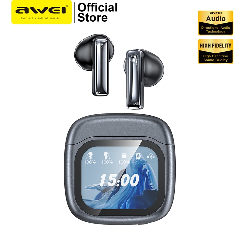 Awei TP100 Bluetooth Earphones With Smart Screen Noise Cancelling