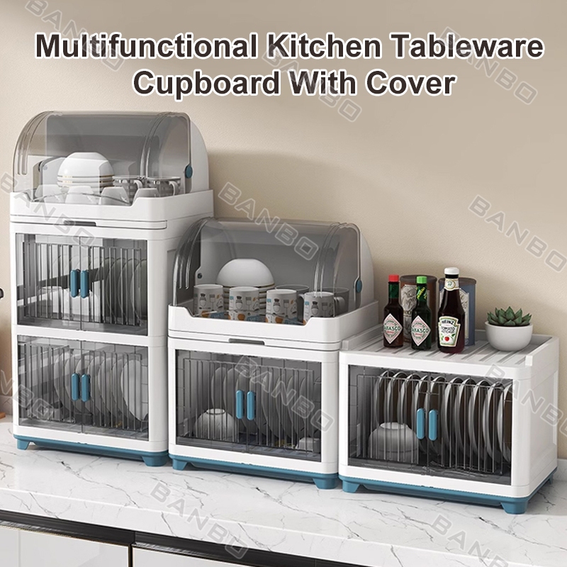 【24 Hours Shipped】kitchen Dish Rack Organizer Cabinet with cover ...