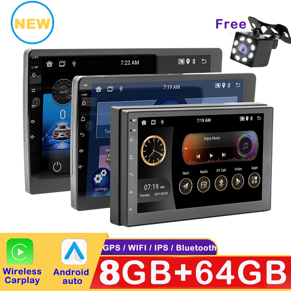 New 8GB+64GB 10/9/7 inch Universal Android Car Stereo multi-media 2din ...