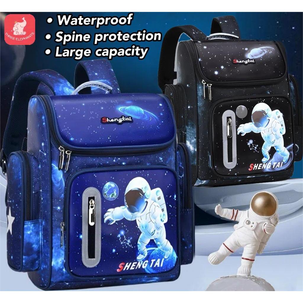 Spaceman Astronaut Kids Boys Schoolbag Spine Protection Load Reduction ...