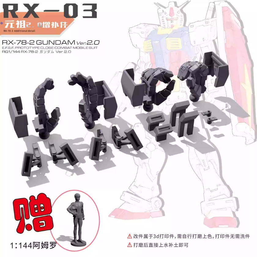 Newc Detail Upgrade Parts Styling Hands for RG RGU 1/144 RX-78-2 2.0 ...