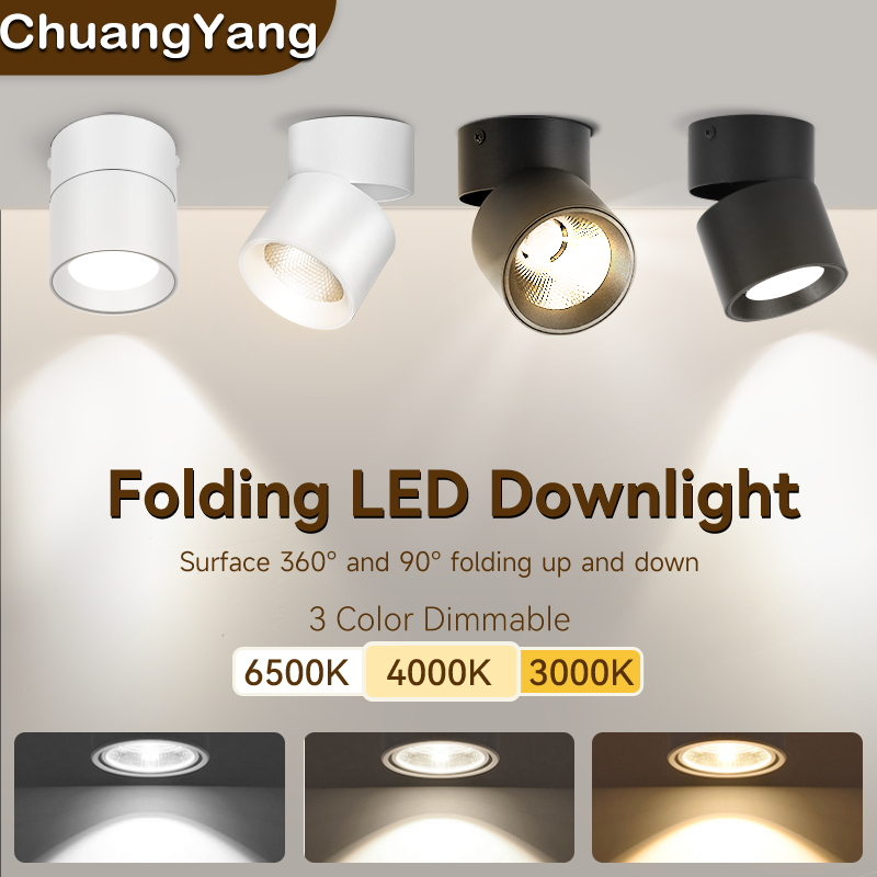 Led Downlight 3 Color Foldable Pin Ligh 7W 10W 15W Surface Mounted Spot ...