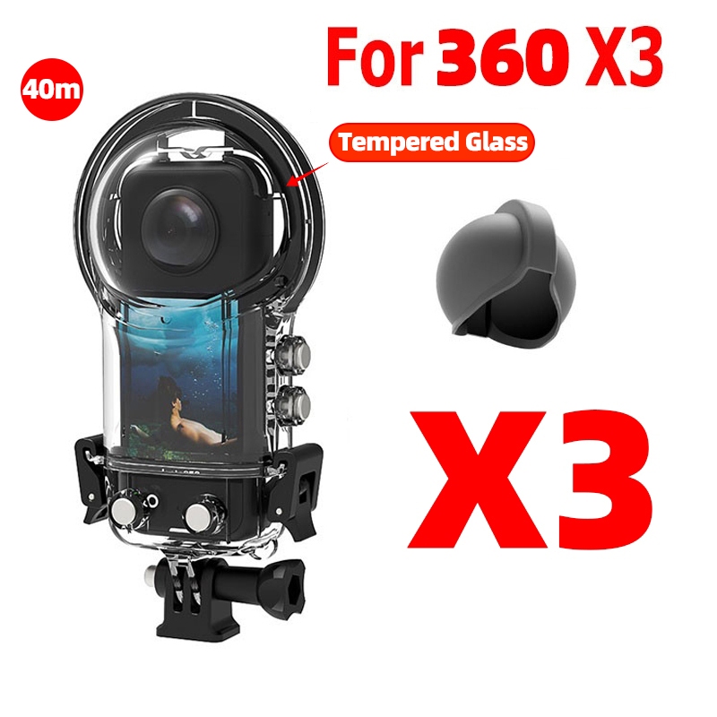 40M Waterproof Shell For Insta360 X3 Dive Case Underwater Protect ...