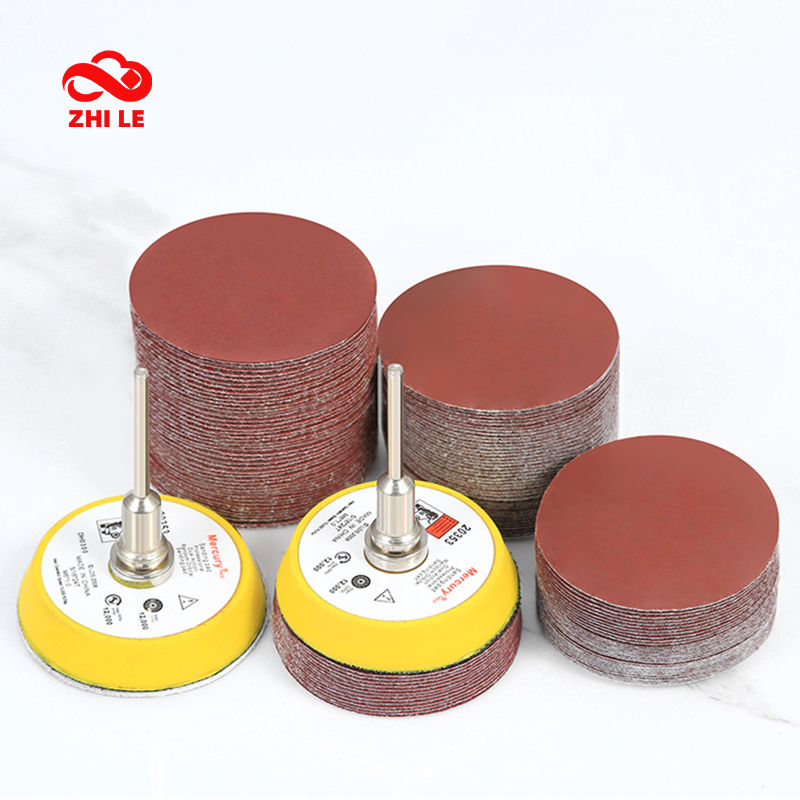 2 Inch 50mm Red Round Hook Loop Dry Sanding Disc Sandpaper Dish Sticker ...