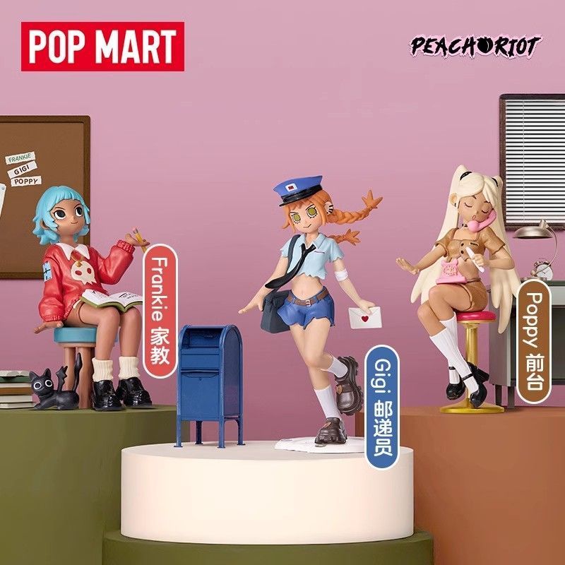 Popmart Peach Riot Rush Hour Series Anime Figure Popmart Model Toy ...
