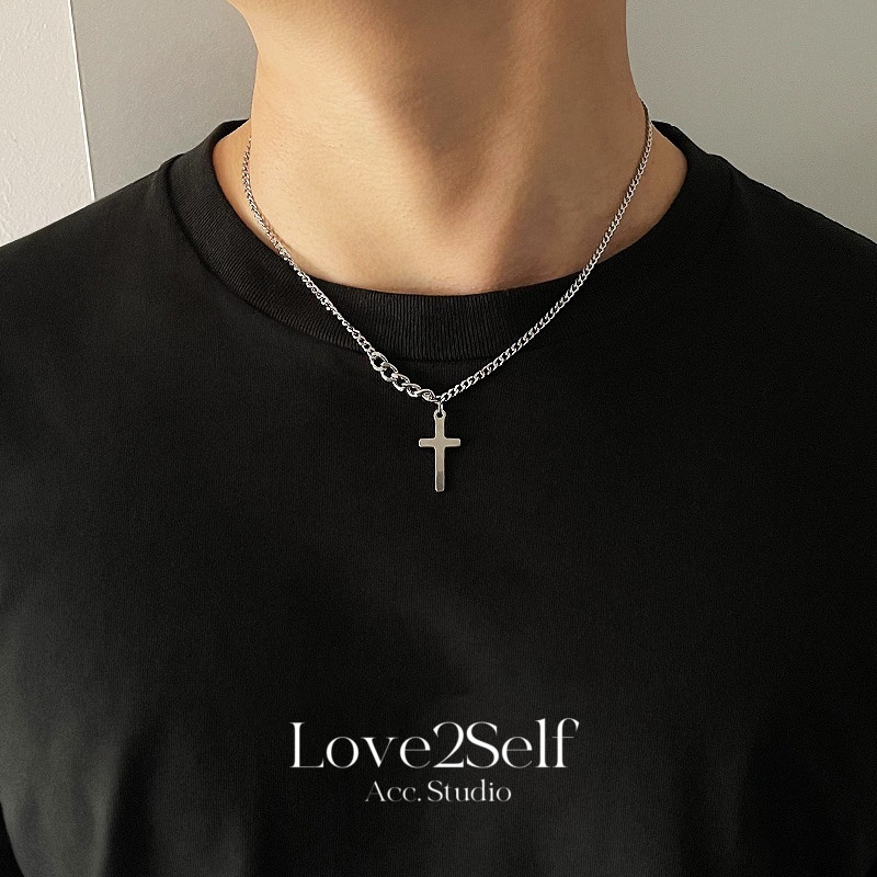 Love2Self X102 Non Rusty Stainless Steel Couple Silver Necklace Short ...