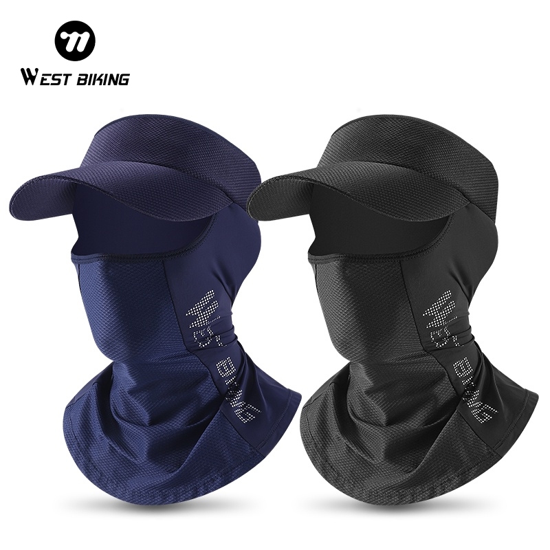 WEST BIKING Summer UV Protection Riding Hat Full Face Mask Breathable ...