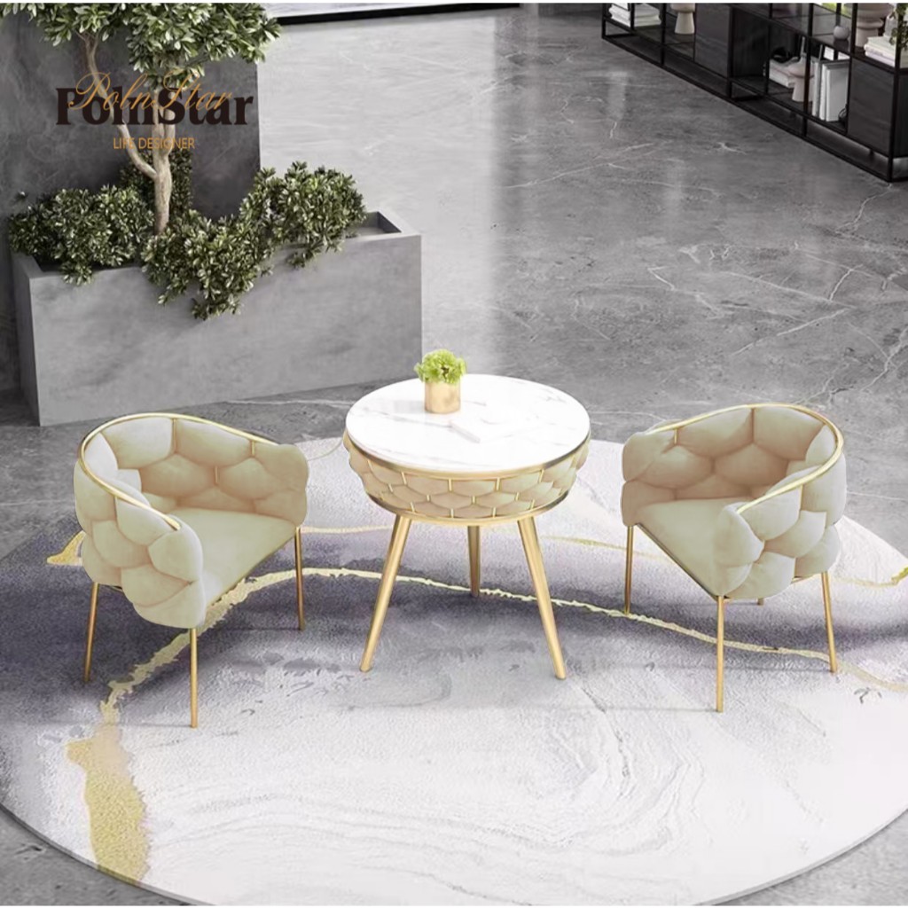 Polnstar Light Luxury Rock Board Negotiation Leisure Round Table Office ...