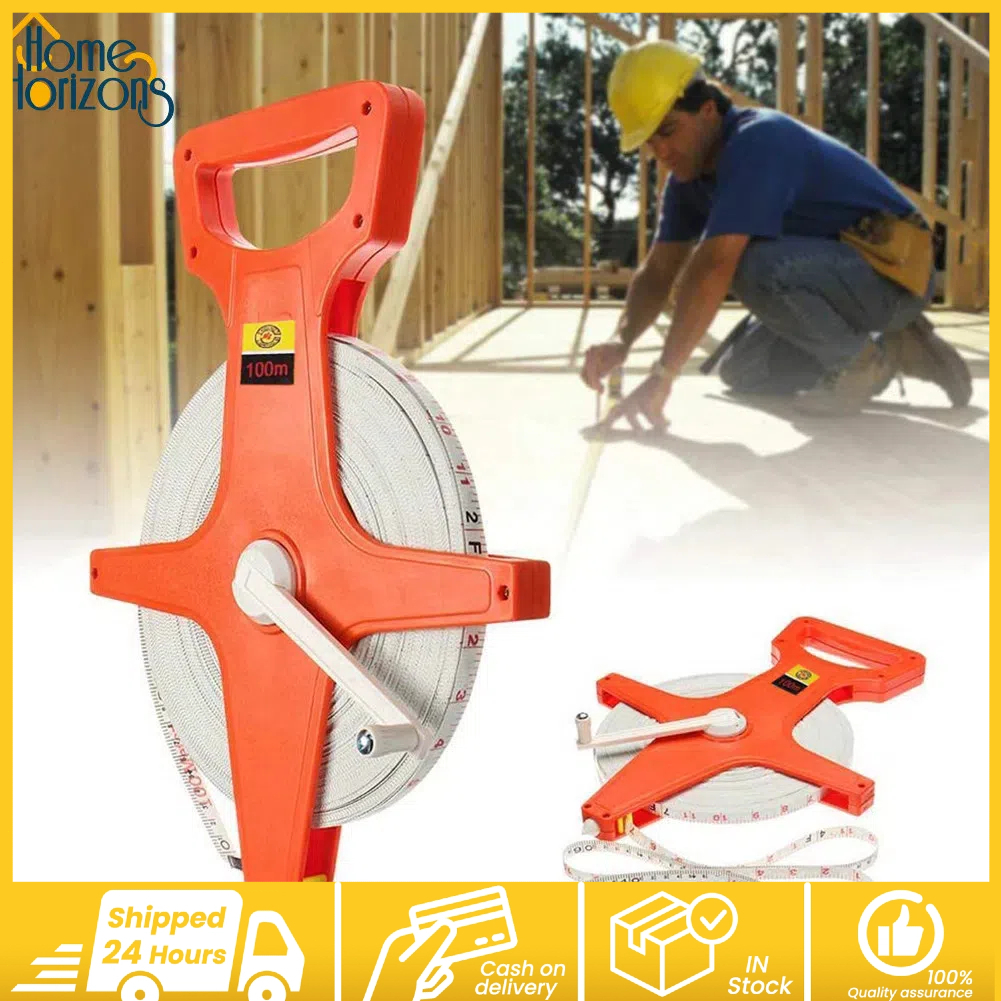 30m/50m/100m Handheld Fiber Tape Measure Heavy Duty Gear Roll | Shopee ...