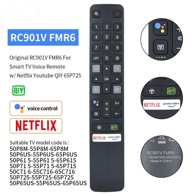 RC901V FMR6 Voice remote For TCL 55 Inch 4K HDR Google TV Dolby Vision ...