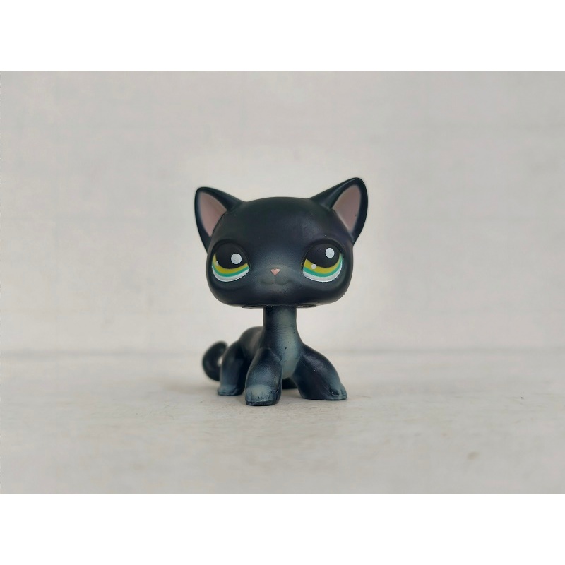 LPS Figure Black Short Hair Cat Green Eyes #336 Littlest Pet Shop toy ...