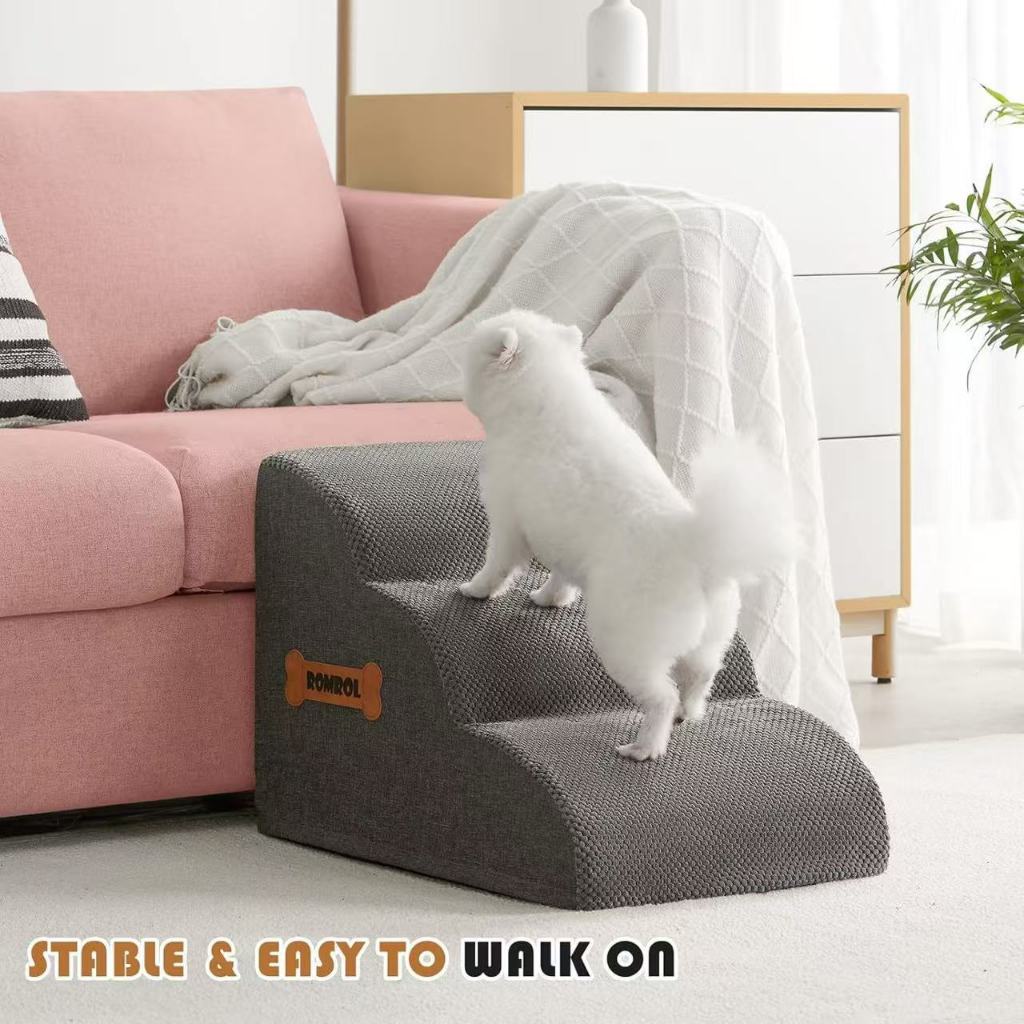Pet Stairs Removable Washable Dog Stairs Sponge Steps Small Dogs Upper ...