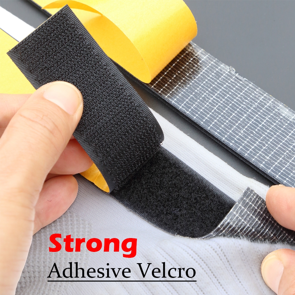 Heavy Duty Self-Adhesive Velcro Tape - 1 Meter Strong Reusable Fastener ...