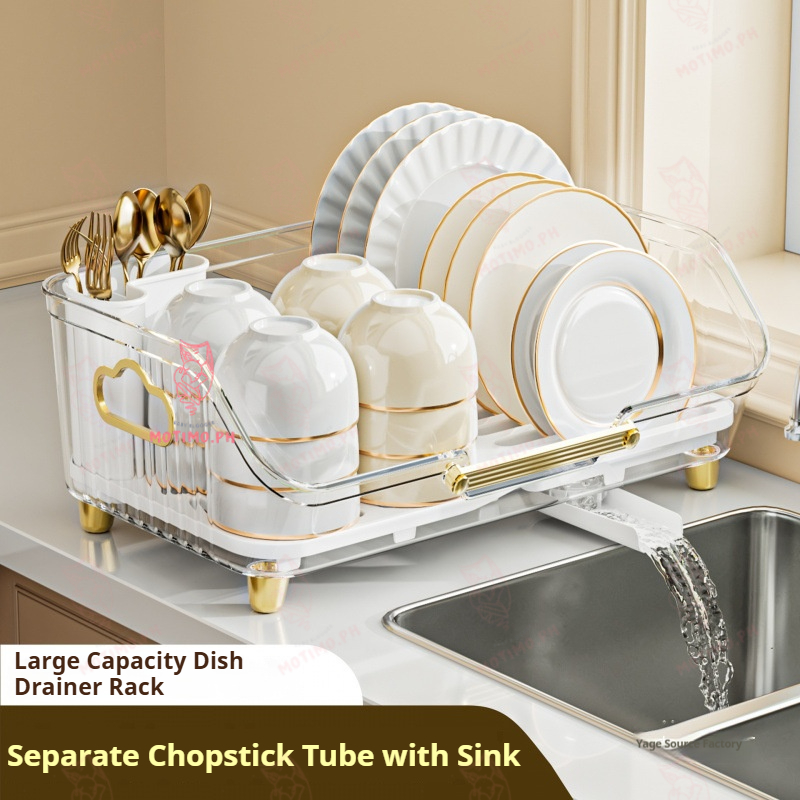 From PH Large Capacity Dish Rack Plate Storage Organizer Kitchen Dish ...