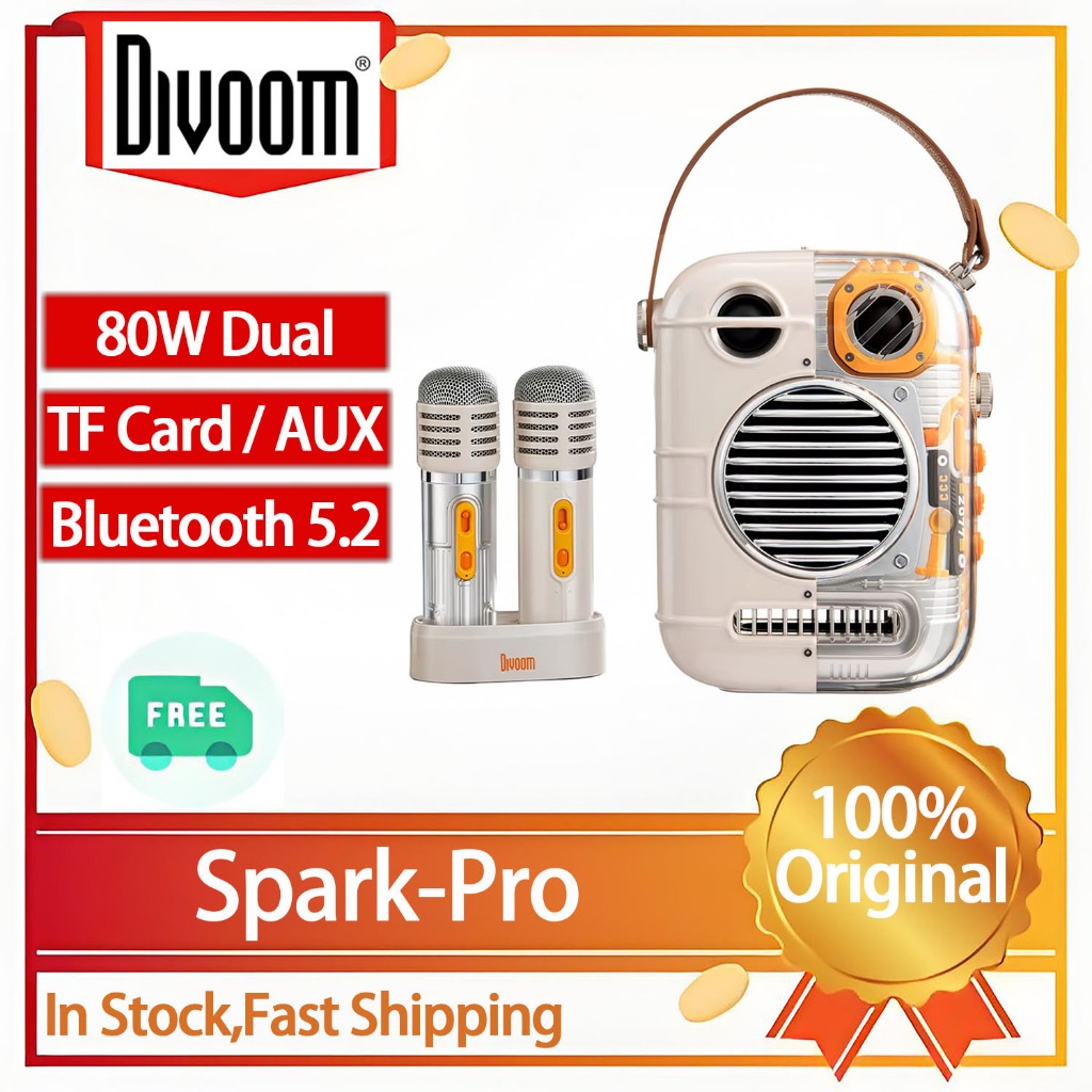 Divoom Spark-Pro Bluetooth Portable Speaker Karaoke Speaker Powerful ...