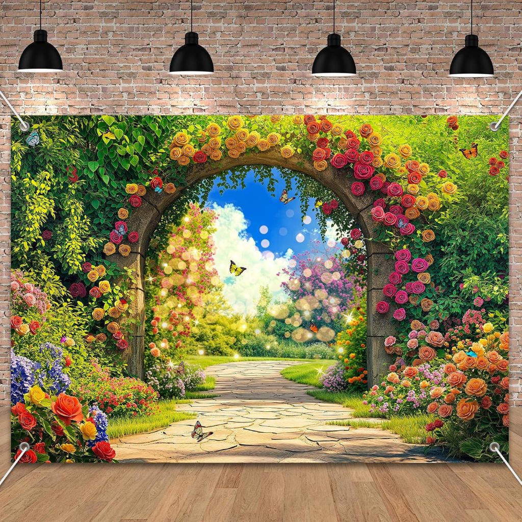 7x5ft Spring Enchanted Garden Backdrop, Fairytale Wonderland Forest ...