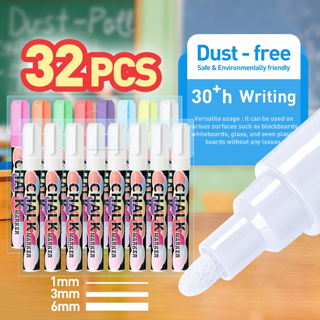 Liquid Chalk Marker Dust-Free, Vivid Colors, Eco-Friendly & Erases ...