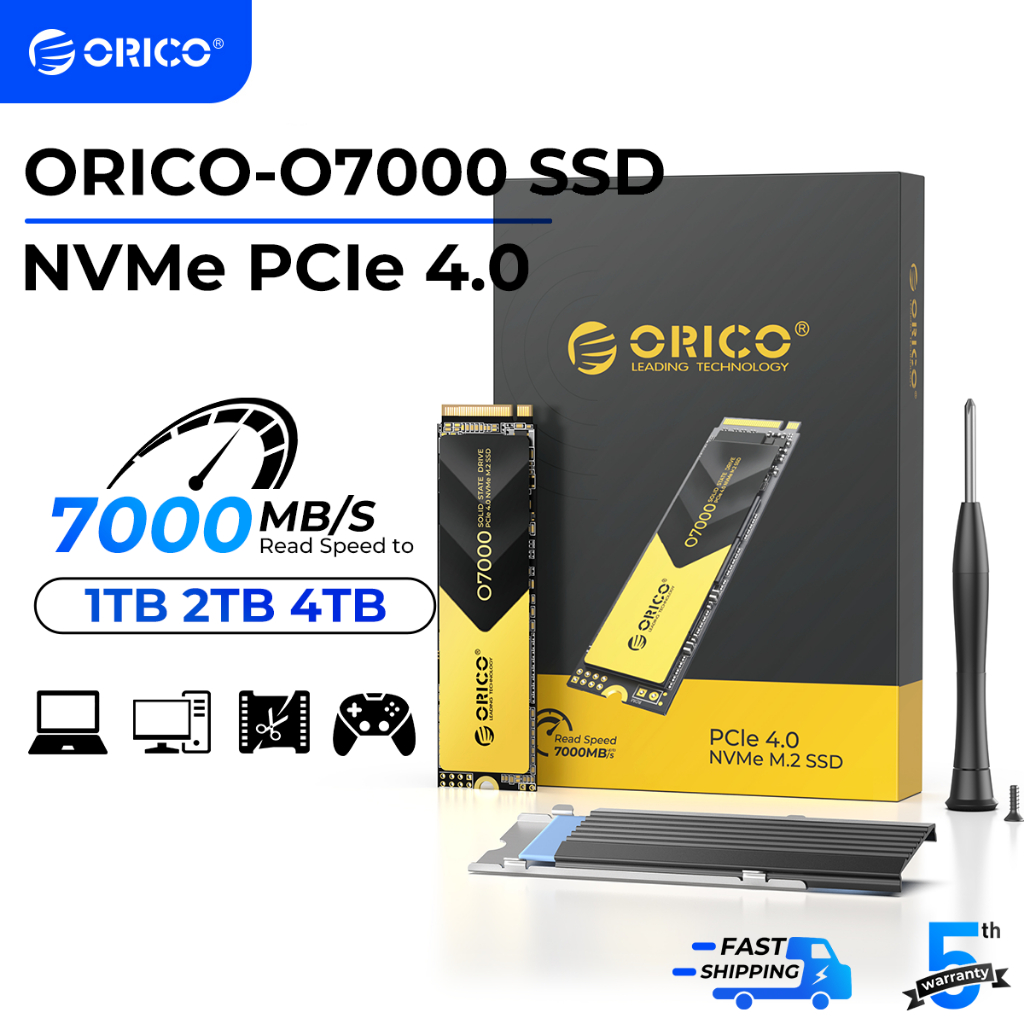 ORICO 2TB NVMe SSD PCIe 4.0- Up To 7400MB/s, M.2 SSD 2280 PCIe 4.0X4