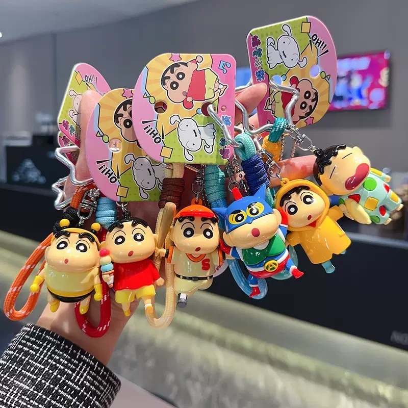 Genuine electroplated Crayon Shin chan keychain, cute and funny 3D Shin ...