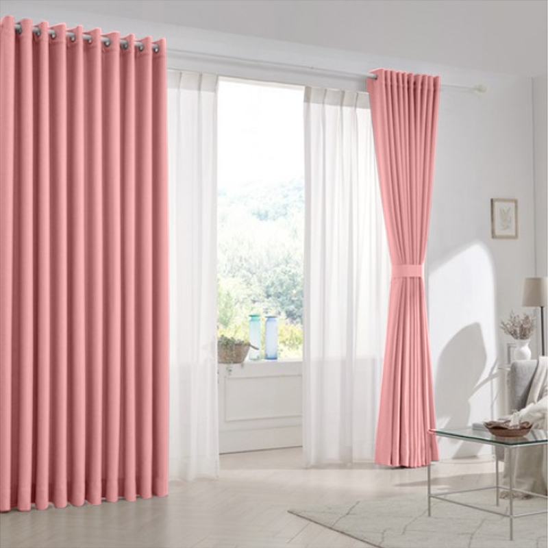 Aesthetic Plain Pink Curtain For Bedroom Elegant Partition Curtain ...