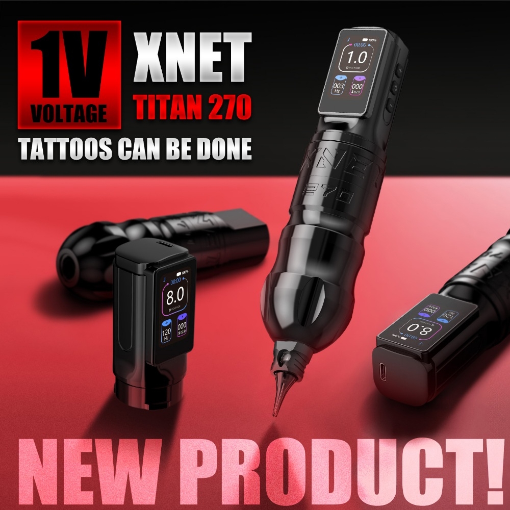 XNET Titan270 Pro Wireless Tattoo Machine Adjustable 1-12V & 2400mAh ...