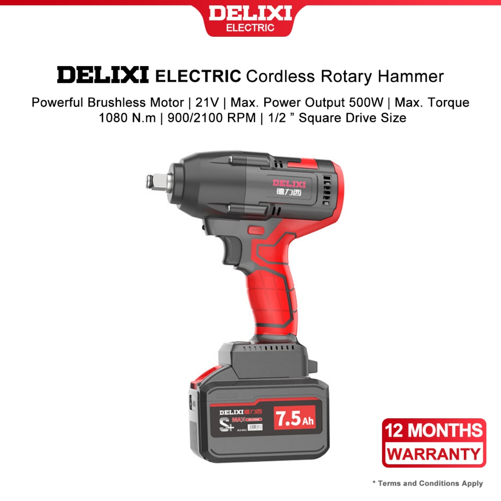 DELIXI Electric DLX-BS998-500 21V 600N.m Powerful High-torque cordless ...