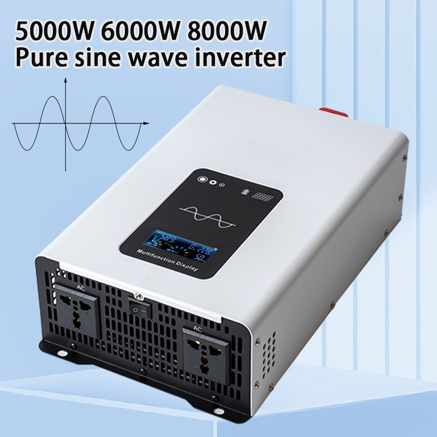 5000W 6000W 8000W Pure Sine Wave Inverter DC 12V 24V To AC 220V 60HZ ...