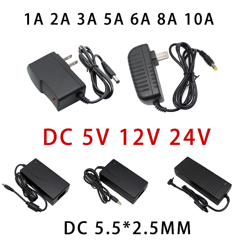 5V 12V Adapter Supply 24V 1A 2A 3A 5A AC DC 110V/220V To 12V Power ...