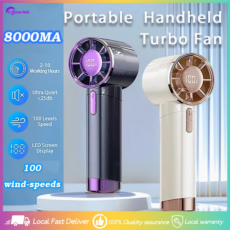 8000MAH Portable Handheld Mini Fan Small 100-wind-speeds Rechargeable ...