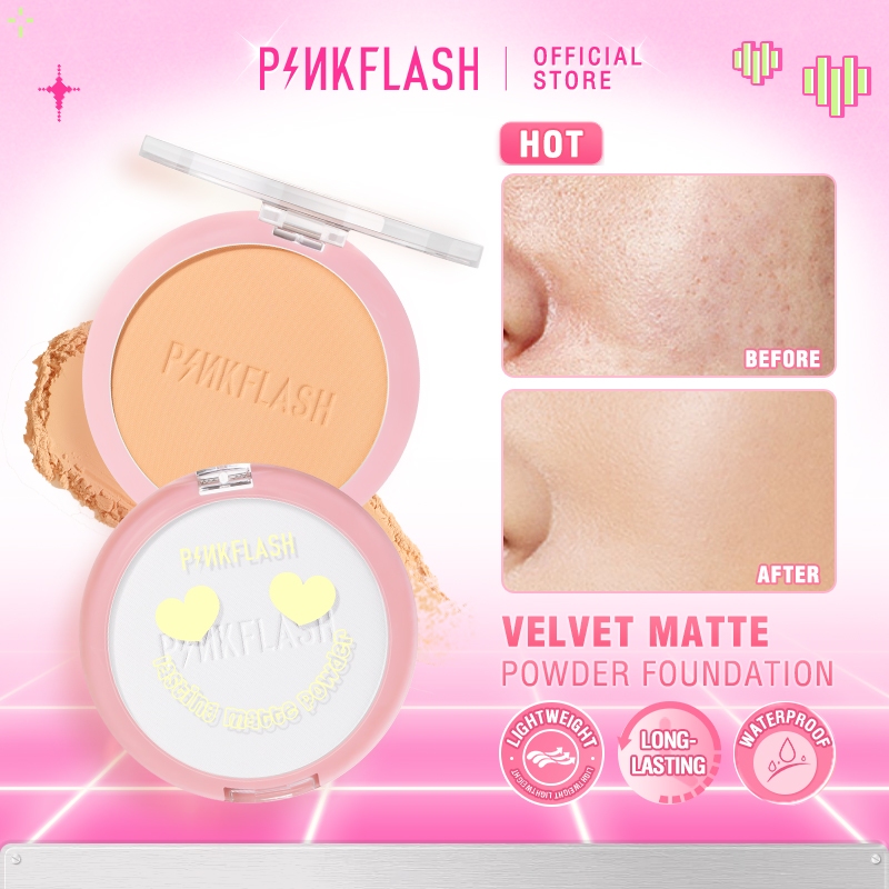 PINKFLASH OhMySelf Pressed Powder Compacts Lasting Matte Lightweight ...