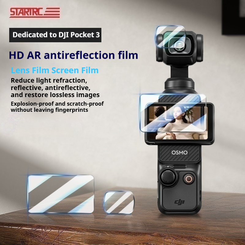 For DJI osmo POCKET 3: Tempered Film Accessories, AR Transparent Screen  Protector, POCKET HD Explosion-Proof Anti-Fingerprint Lens Film