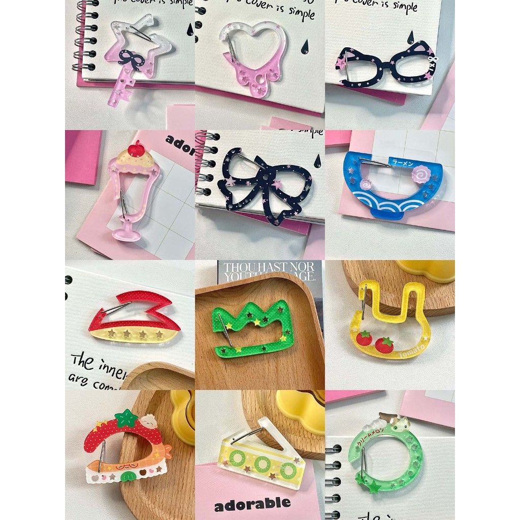Wakawaka Cute Acrylic Hanging Buckle Handbook Decoration Korean ...