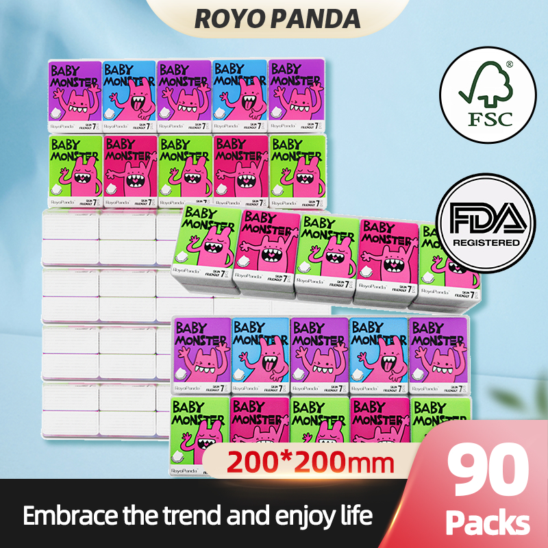 【60/90 Packs】Royo Panda Tissue Handing tissue Facial tissue Convenient ...