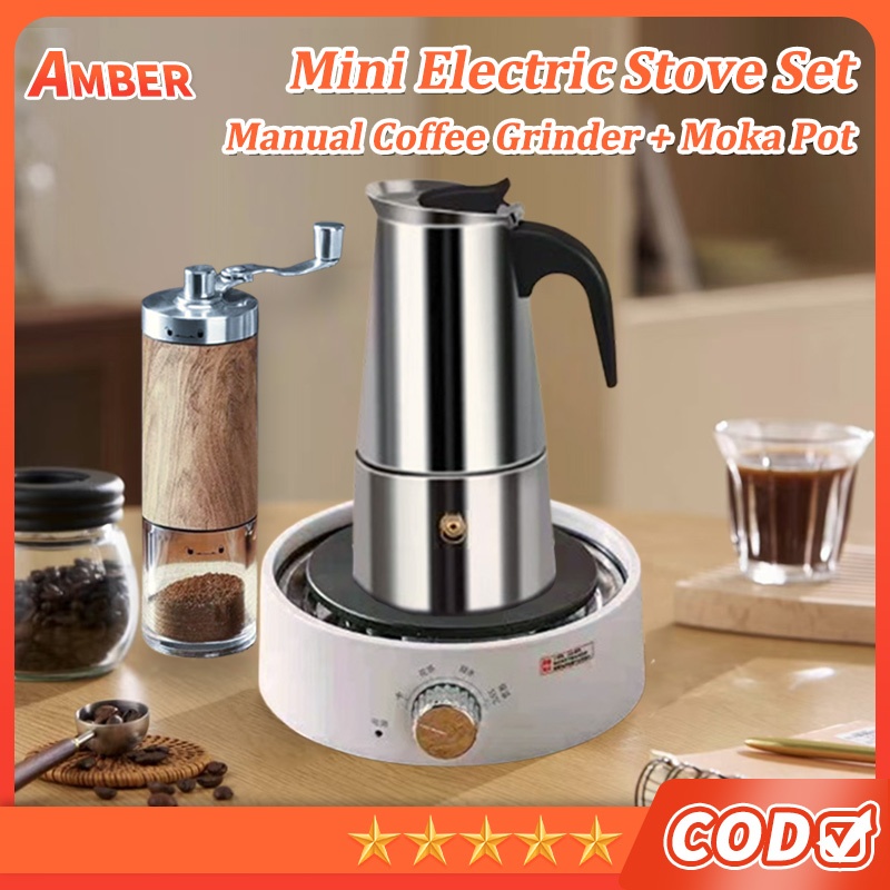 [COD] Mini Electric Moka Pot Stove Coffee Maker Tea Warmer Heater Hot ...