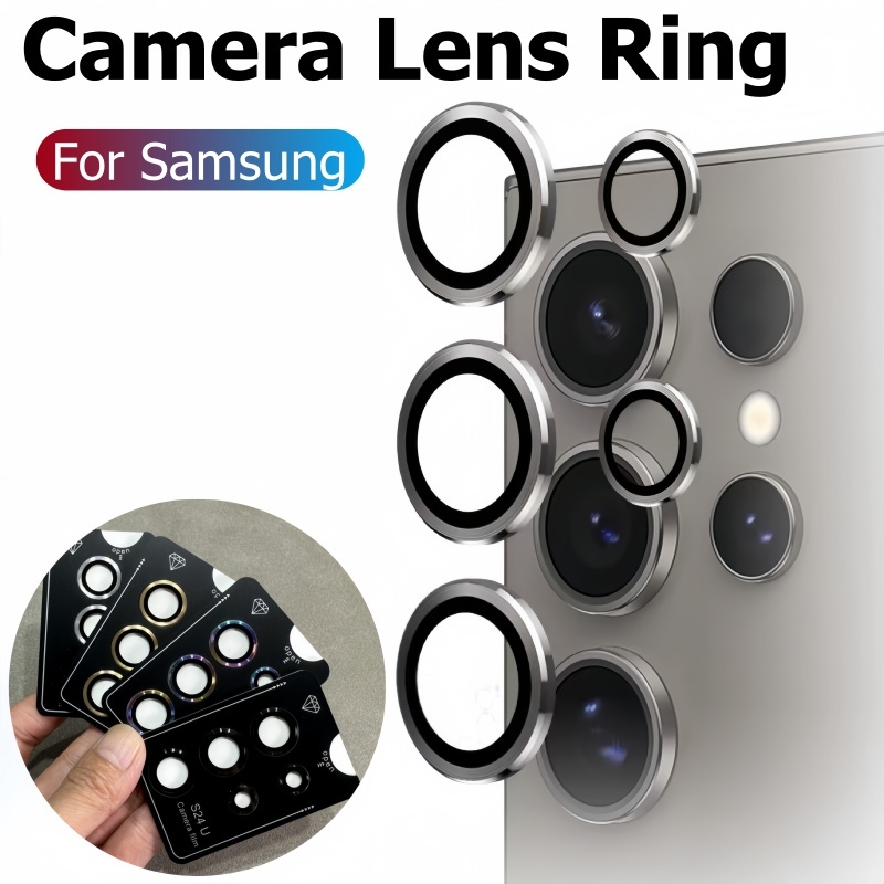 Camera Lens Screen Protector Metal Ring With Tempered Glass Film For ...