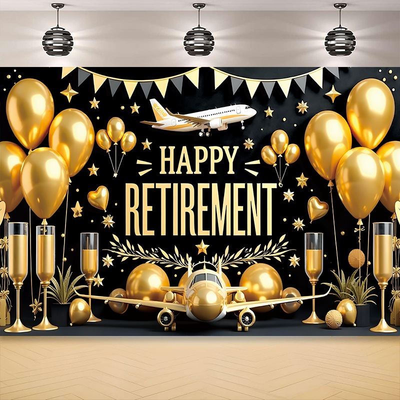 Loccor 5x4ft Fabric Happy Retirement Backdrop For Women Pink Floral Green Leaves Photo Background Floral Retirement Party Decorations Background Marble Congrats Retirement Photo Booth Prop