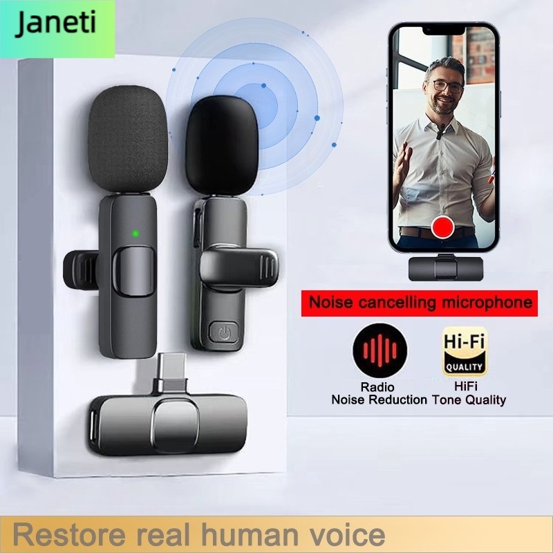 K9 Wireless Lavalier Microphone Type C Noise Reducing Microphone Dual ...