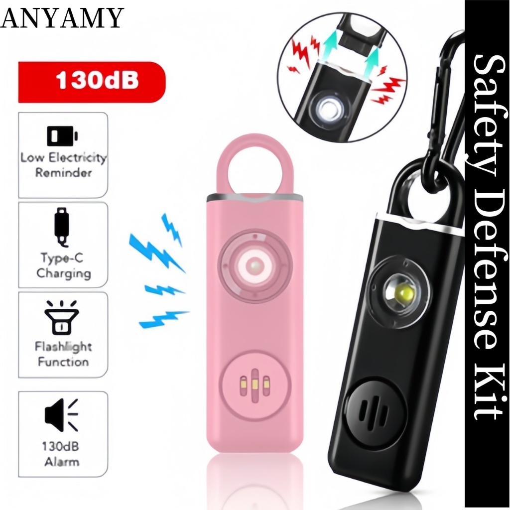 Rechargeable Personal Alarm for Women Self Defense Keychain Siren ...