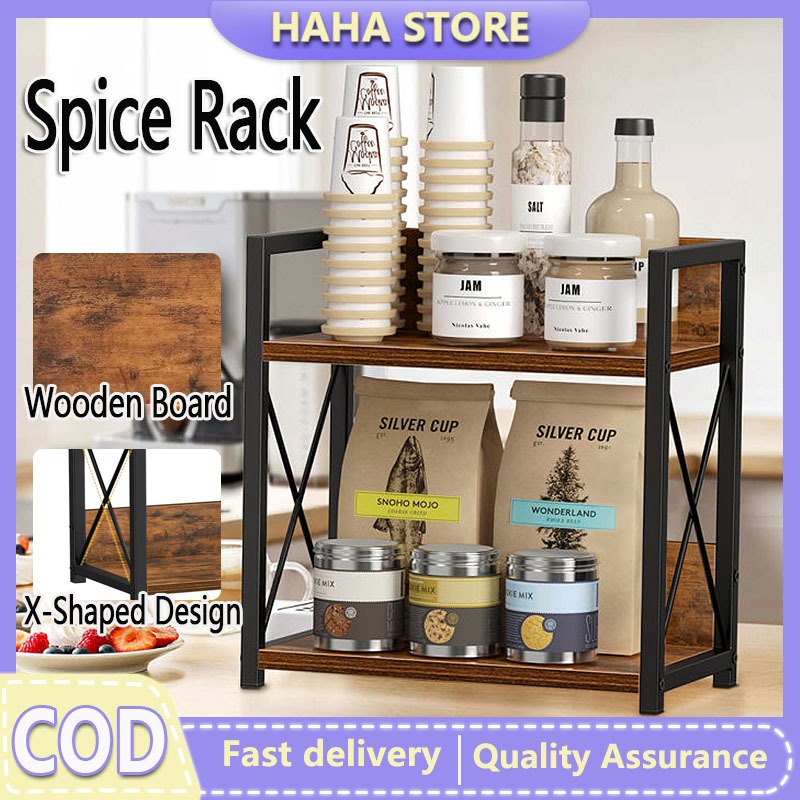Kitchen Condiment Seasoning Storage Counter Shelf Spice Rack Coffee ...