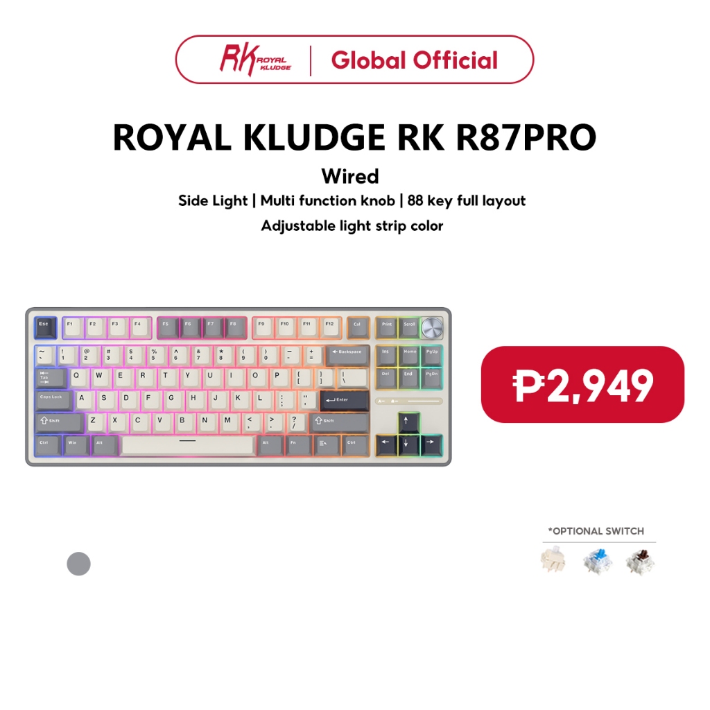 RK ROYAL KLUDGE RKR87 PRO Gasket Wired Mechanical Keyboard | Shopee ...