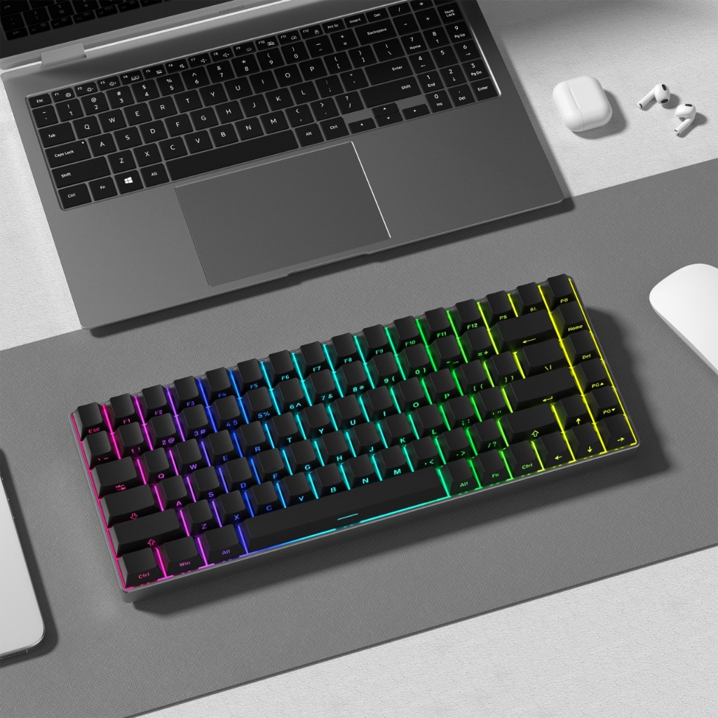123 Keys Pure Black PBT Double Shot Side Printed Shine Through Keycap ...